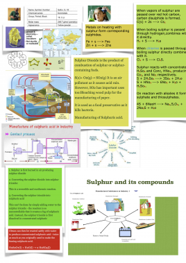 Learning mat on Sulphur and its compounds